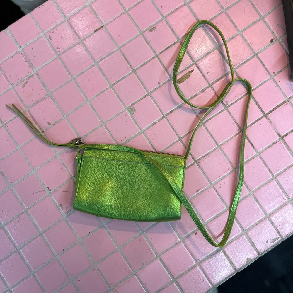 HOBO Lime Green Leather Crossbody Bag